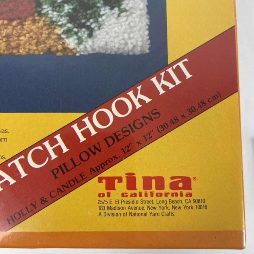 Tina Of California Latch Hook Kit Christmas Holly & Candle #T112X New Old Stock!
